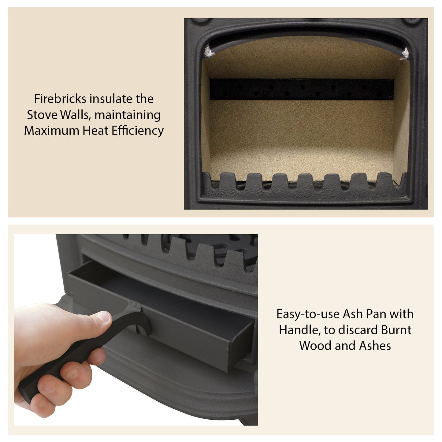 RoyalFire 4.5KW Indoor Cast Iron Wood Burning Stove