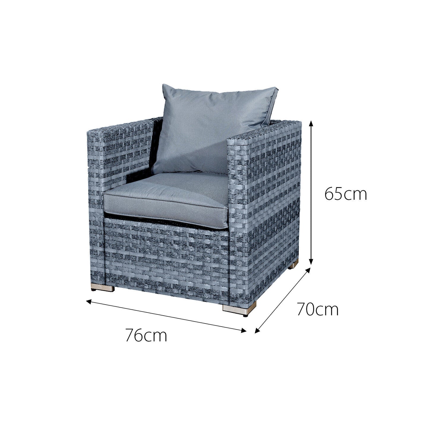 Acorn Rattan 5 Seat Lounge Sofa Set in Ocean Grey