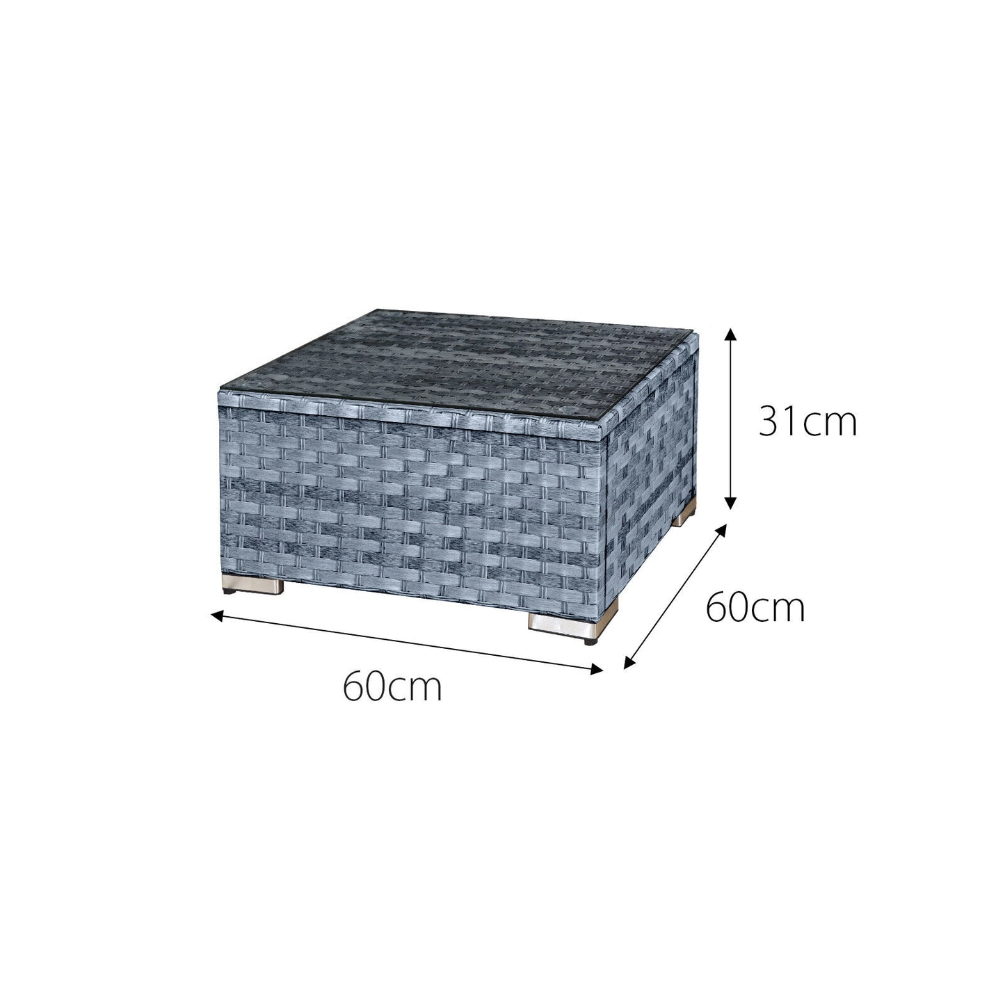 Acorn Rattan 5 Seat Lounge Sofa Set in Ocean Grey