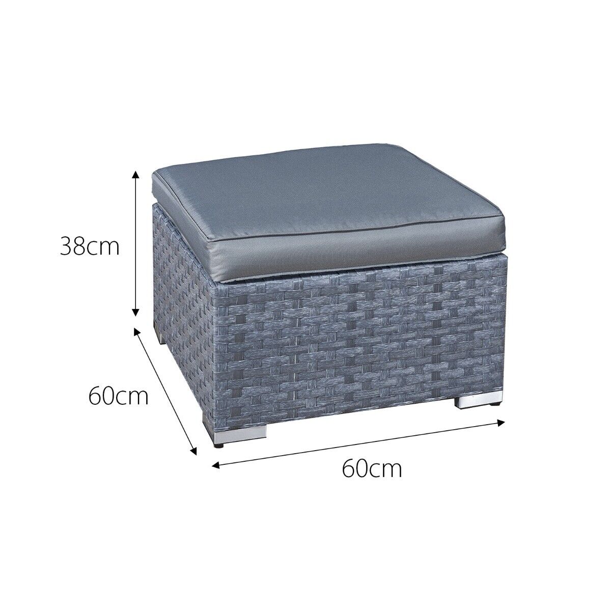 Malta Rattan 9 Seat U-Shape Set in Ocean Grey