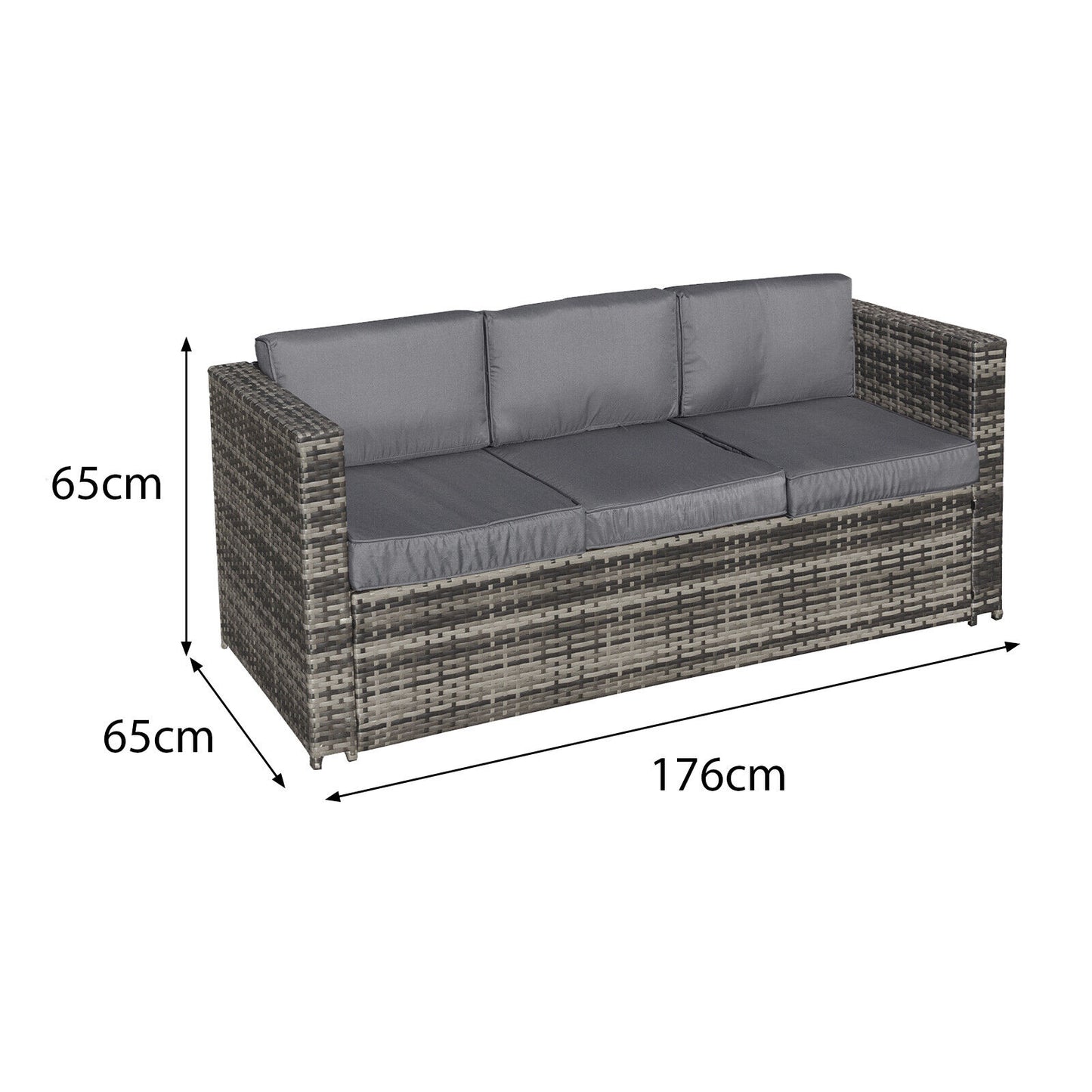 Malta Rattan 6 Seat Corner Set in Walnut Grey