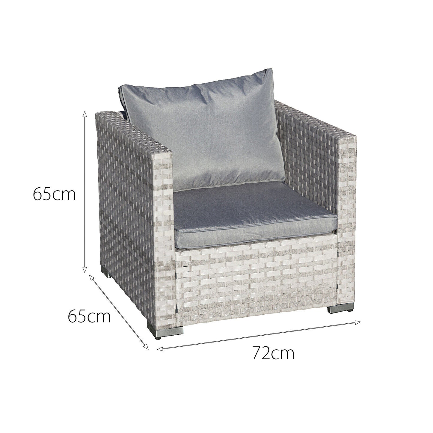 Malta XS Rattan 9 Seat U-Shape Set in Dove Grey