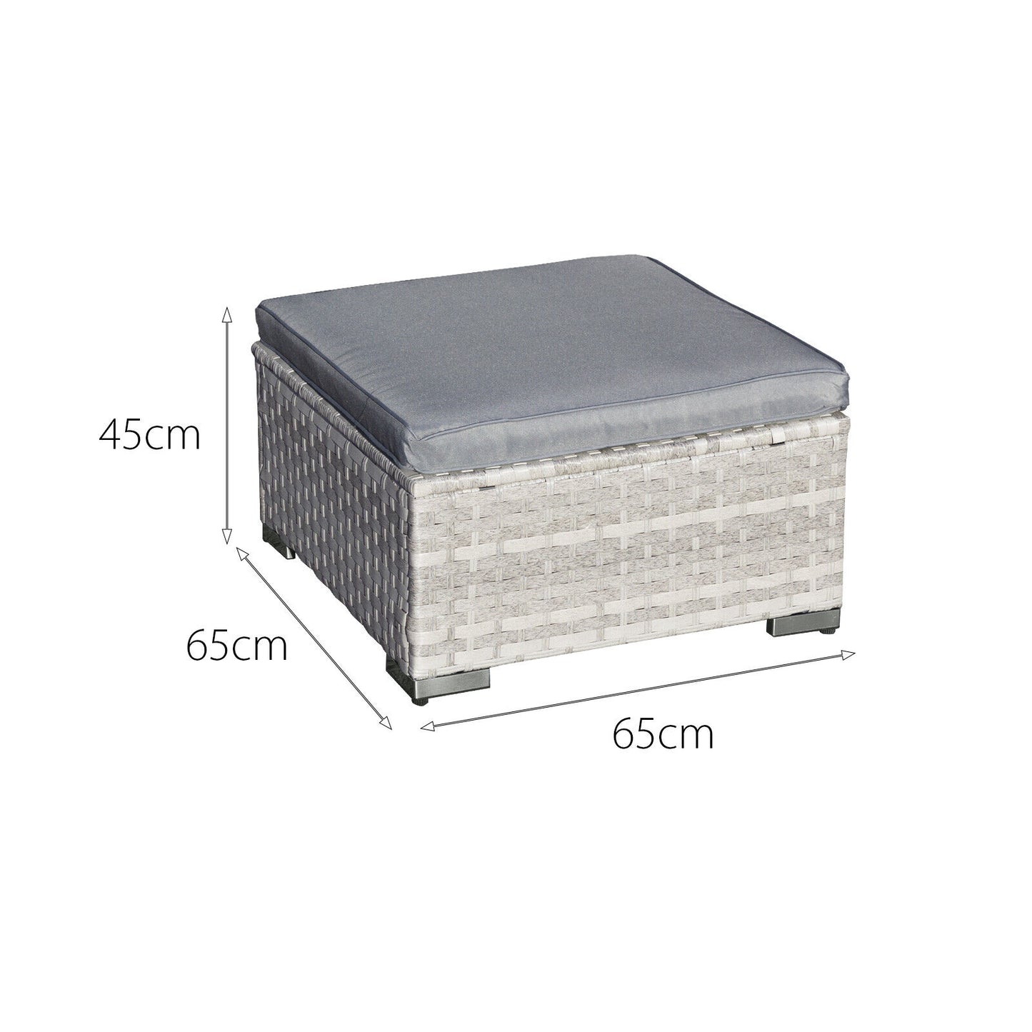 Malta XS Rattan 9 Seat U-Shape Set in Dove Grey