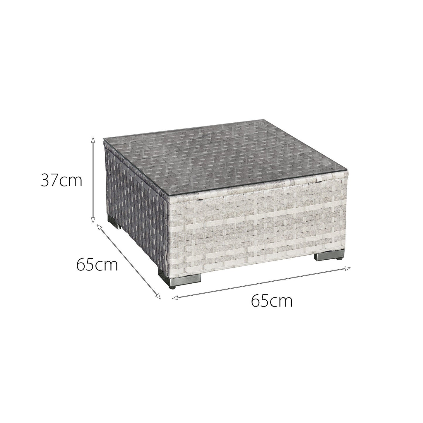 Malta XS Rattan 9 Seat U-Shape Set in Dove Grey