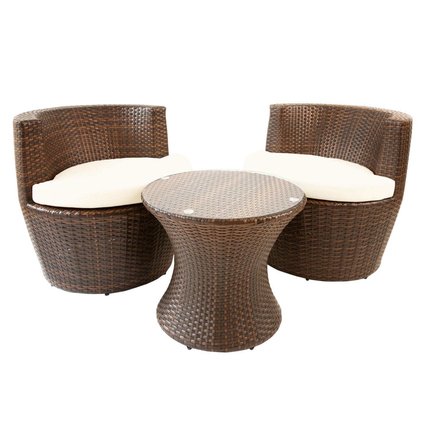 Provence Outdoor Conservatory Rattan 2 Seat Round Tea For Two Set