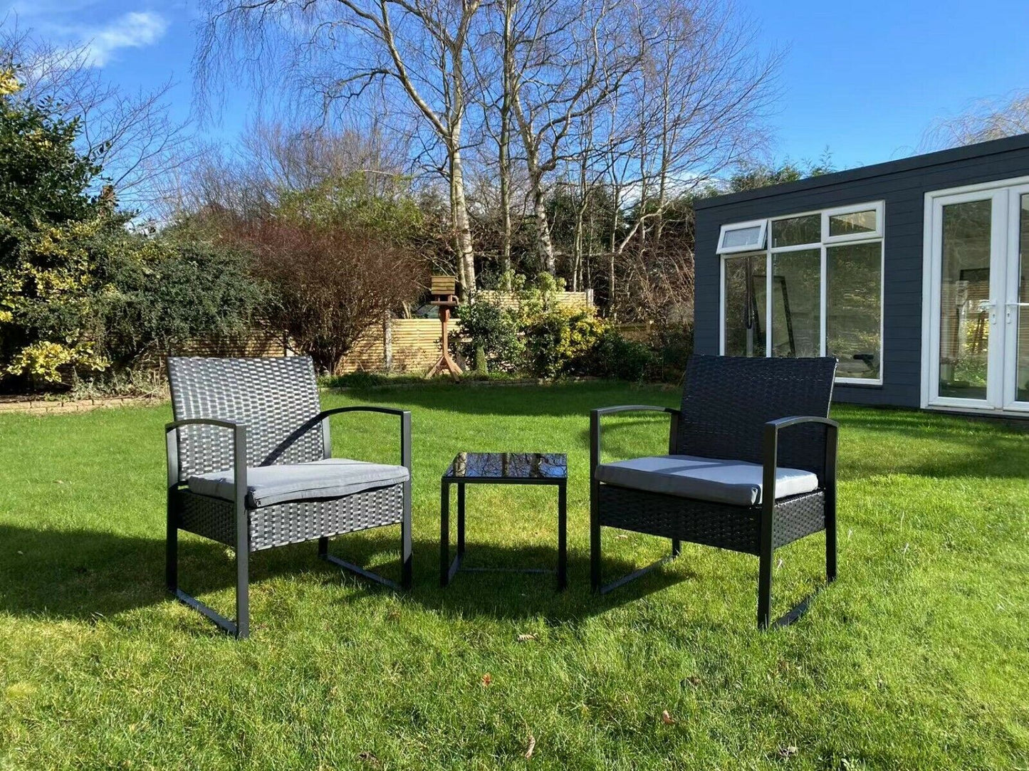 Cumberland KD Rattan 2 Seat Tea for Two Set in Black