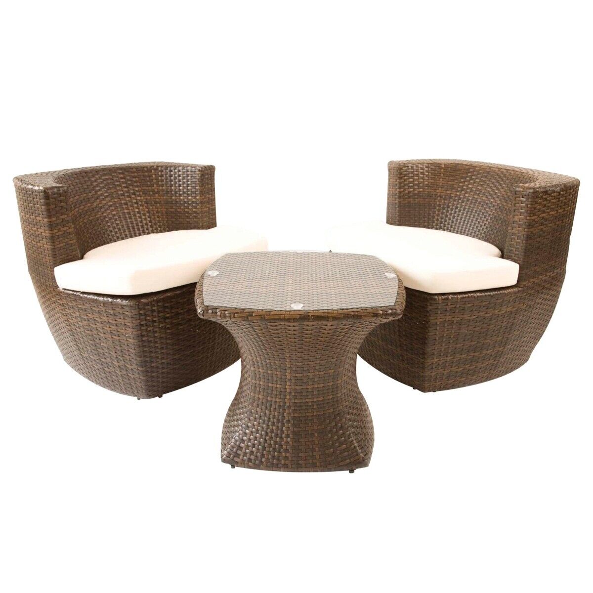 Provence Outdoor Conservatory Rattan 2 Seat Round Tea For Two Set