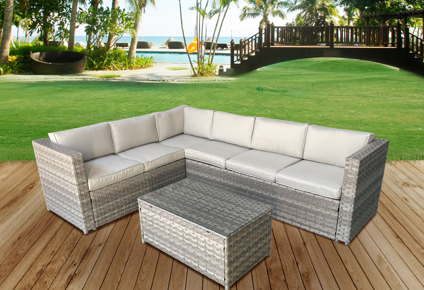 Garden Furniture Rattan Corner Sofa Set Patio furniture Acorn Corner set