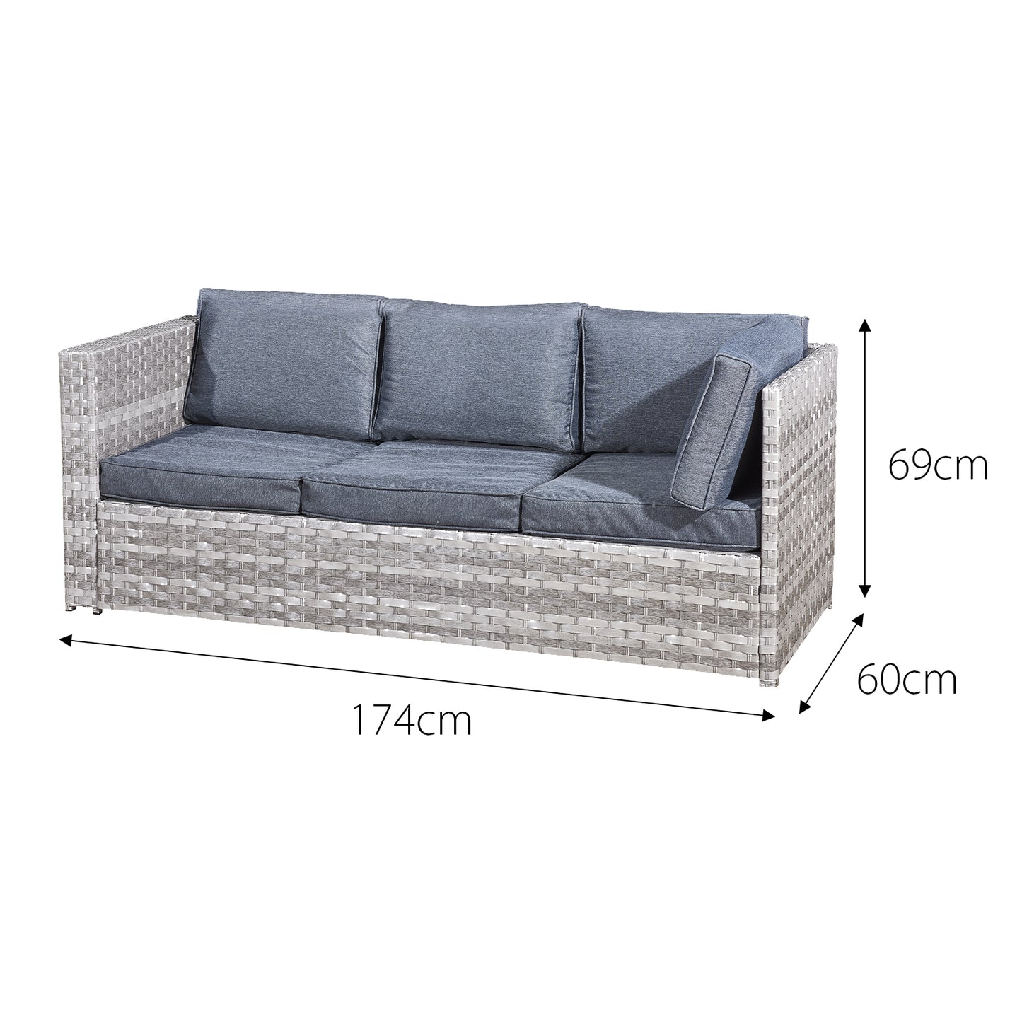 Garden Furniture Rattan Corner Sofa Set Acorn Corner sofa set with grey cushion