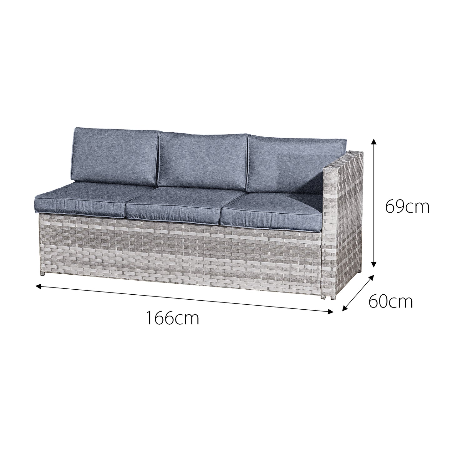 Garden Furniture Rattan Corner Sofa Set Acorn Corner sofa set with grey cushion
