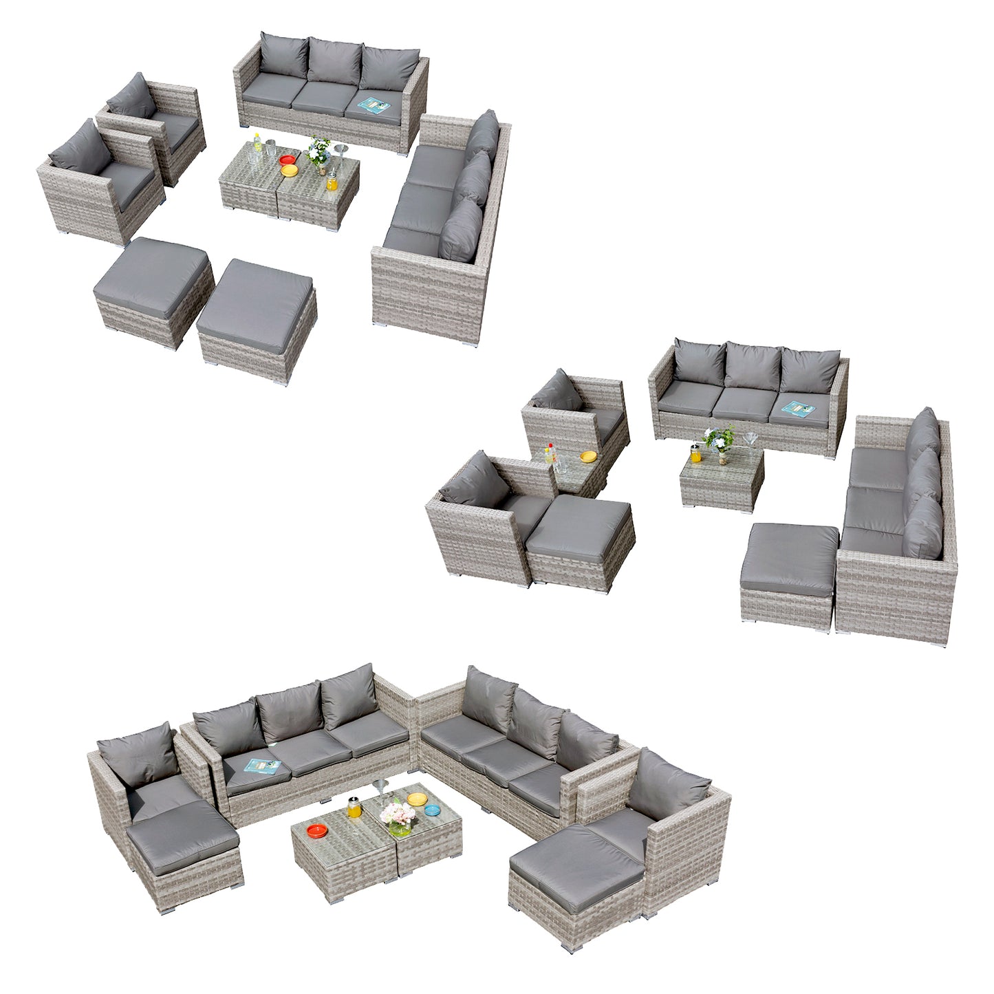 Garden Furniture Rattan Sofa Acorn 10-seater set