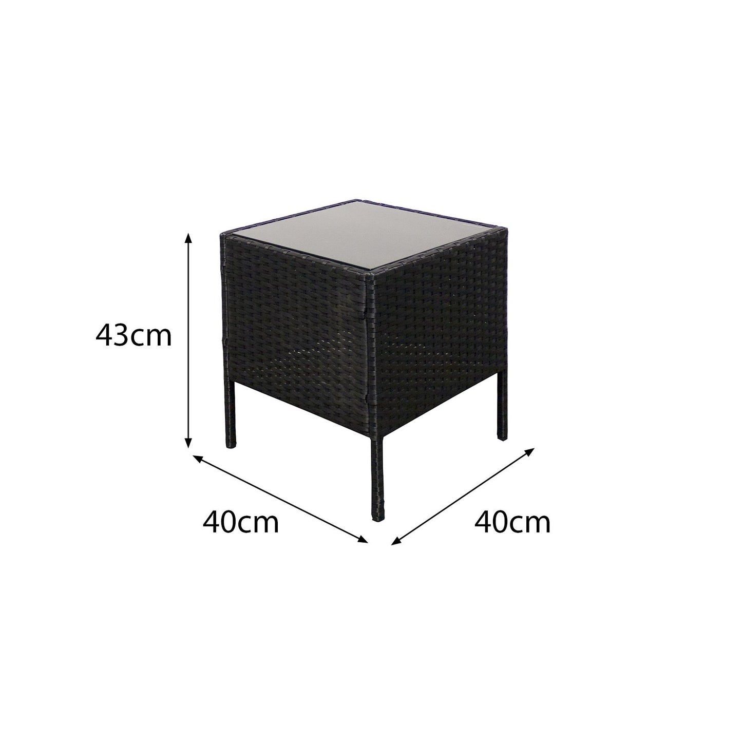 Hawaii KD Rattan 2 Seat Tea for Two Set in Black