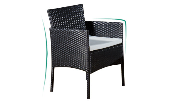 Garden Furniture Rattan Sofa Acorn Four-seater Lounge set-Black