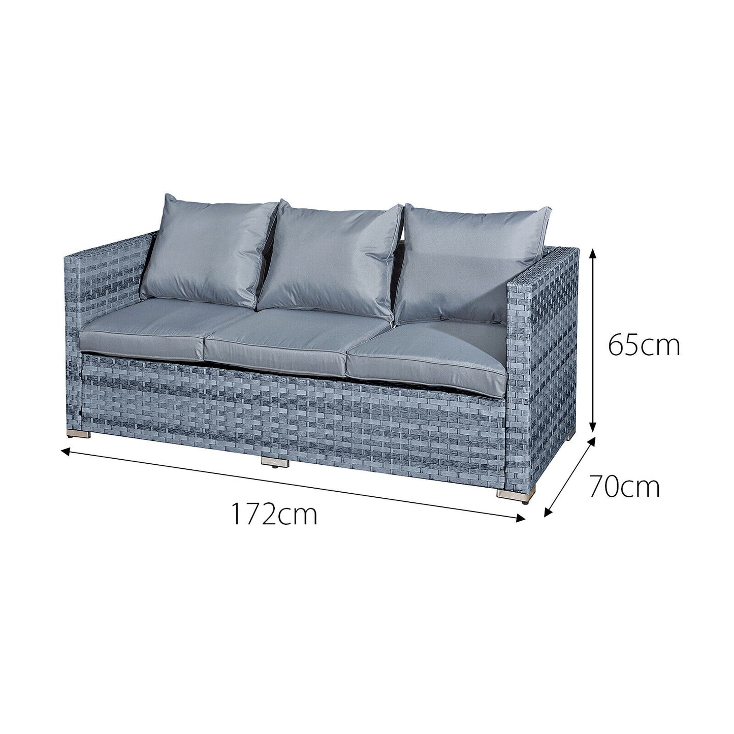 Acorn Rattan 5 Seat Lounge Sofa Set in Ocean Grey