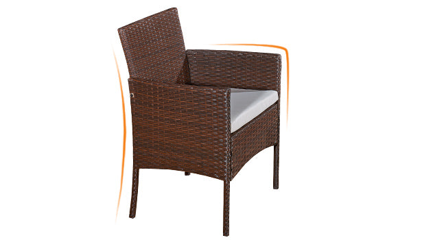 Garden Furniture Rattan Sofa Acorn Four-seater Lounge set-Mixed Brown