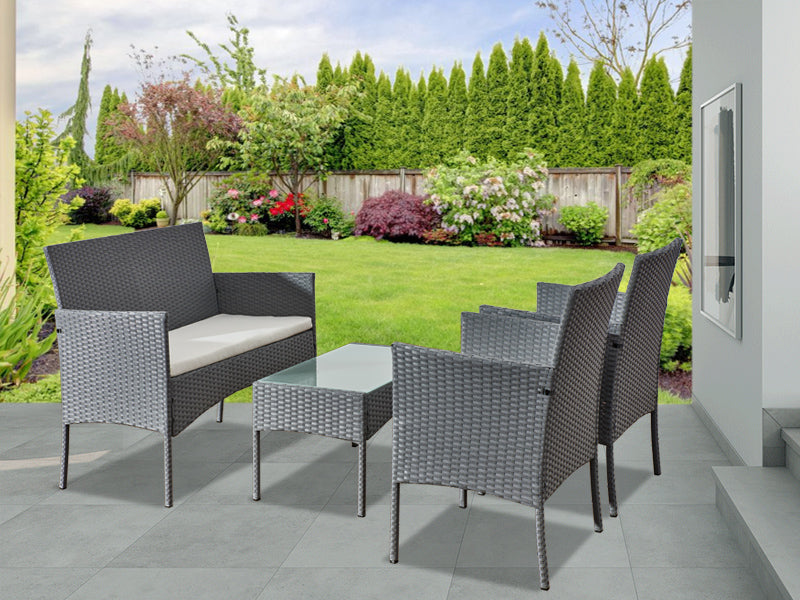 Garden Furniture Rattan Sofa Acorn Four-seater Lounge set-Grey