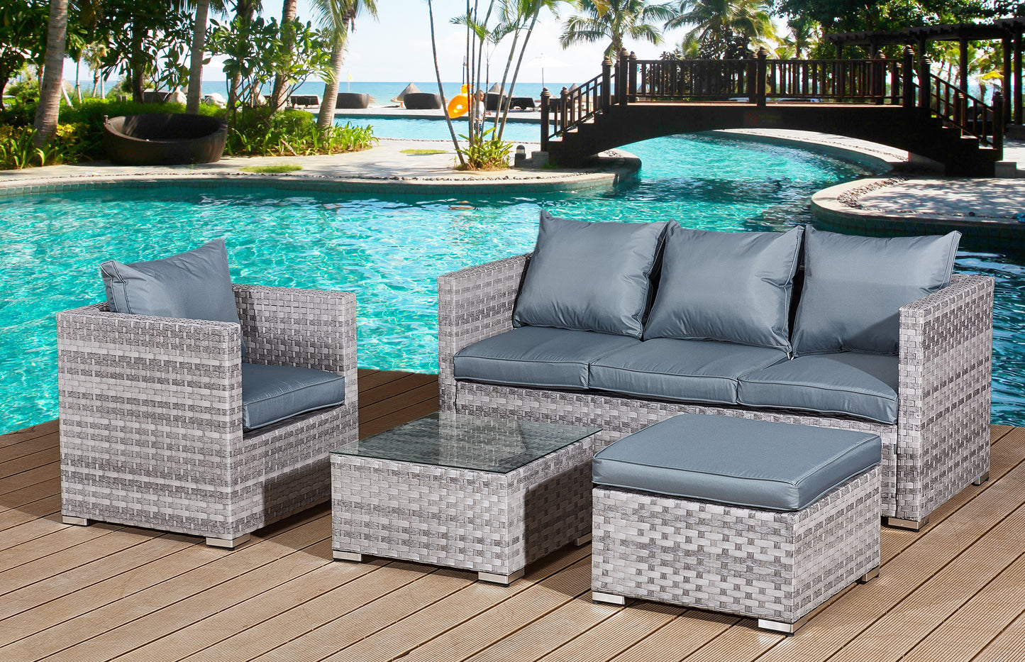 Garden Furniture Rattan Sofa Acorn Five-seater set